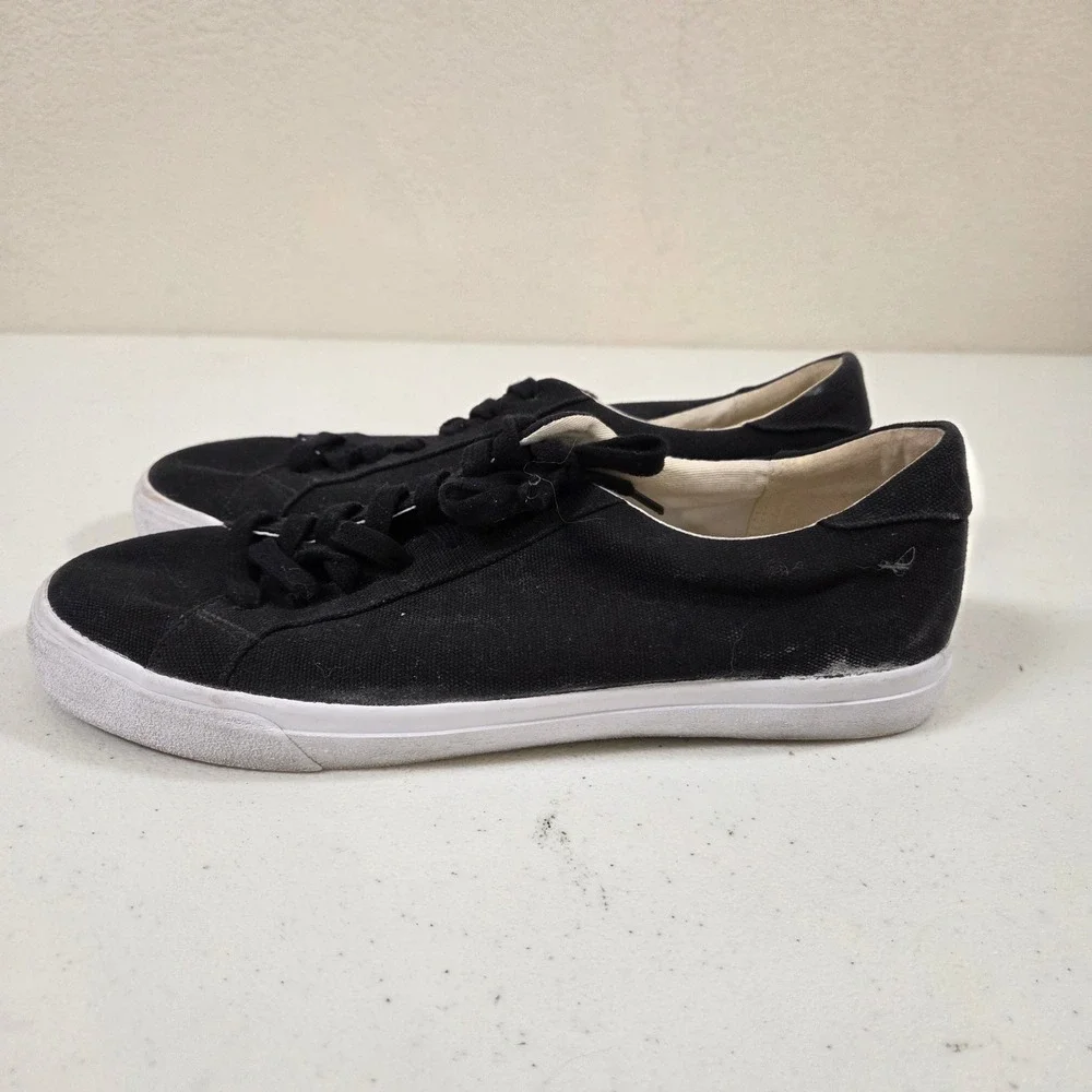 Madewell Sidewalk Low Top Canvas Sneakers Black‎ Mens 9 Womens 10.5 MWL Flat